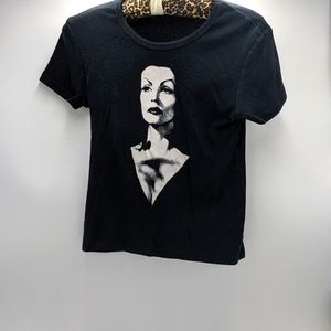Vampira Toxic Shock Goth Black Babydoll Tee Small